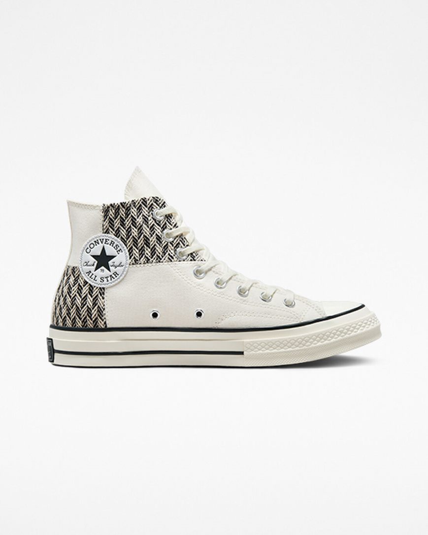 Women\'s Converse Chuck 70 Patchwork High Top Shoes Beige / White / Black | AU 63589X